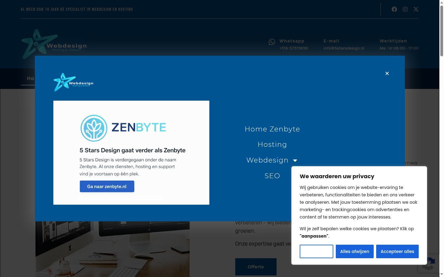 Screenshot of the consent banner shown before any interaction