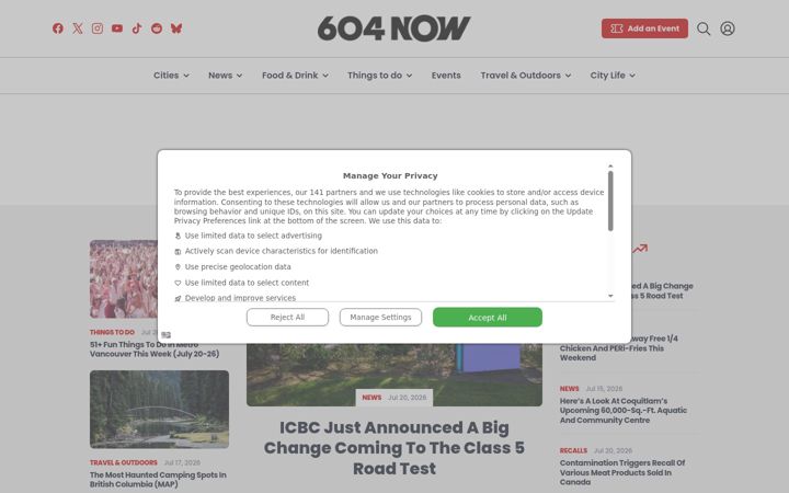 Screenshot of 604now.com