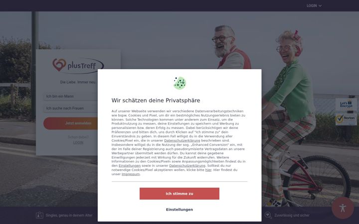 Screenshot of 60plustreff.de
