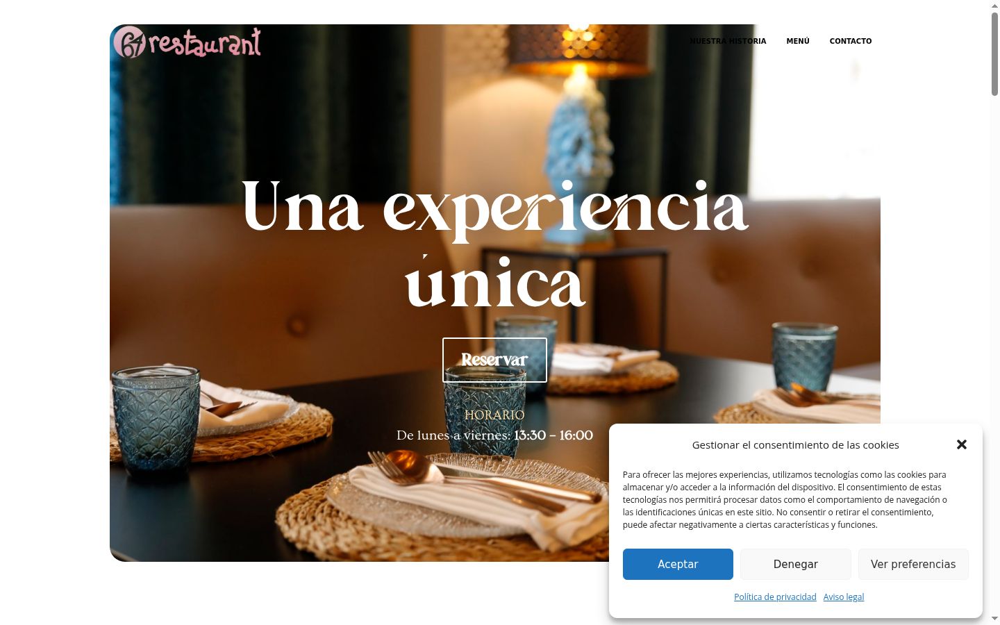 Screenshot del banner di consenso mostrato prima di qualsiasi interazione