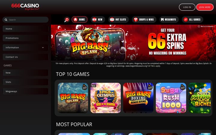 Screenshot of 666casino.com