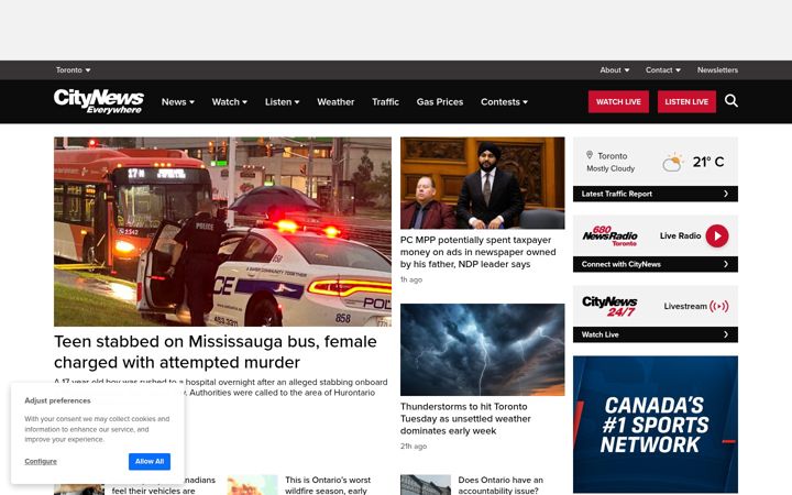 Captura de ecrã de 680news.com