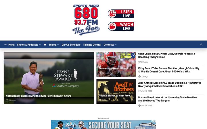 Screenshot of 680thefan.com