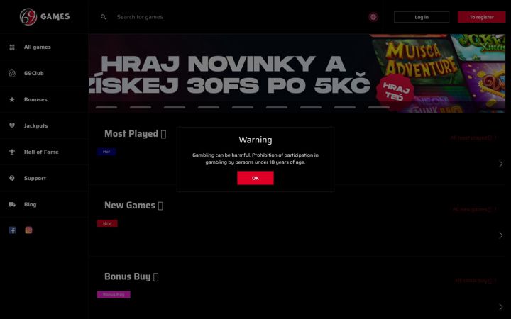 Screenshot of 69games.cz