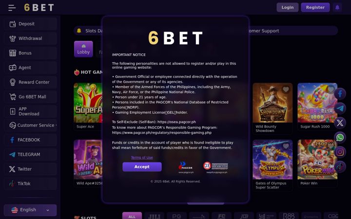 Posnetek zaslona 6bet.com