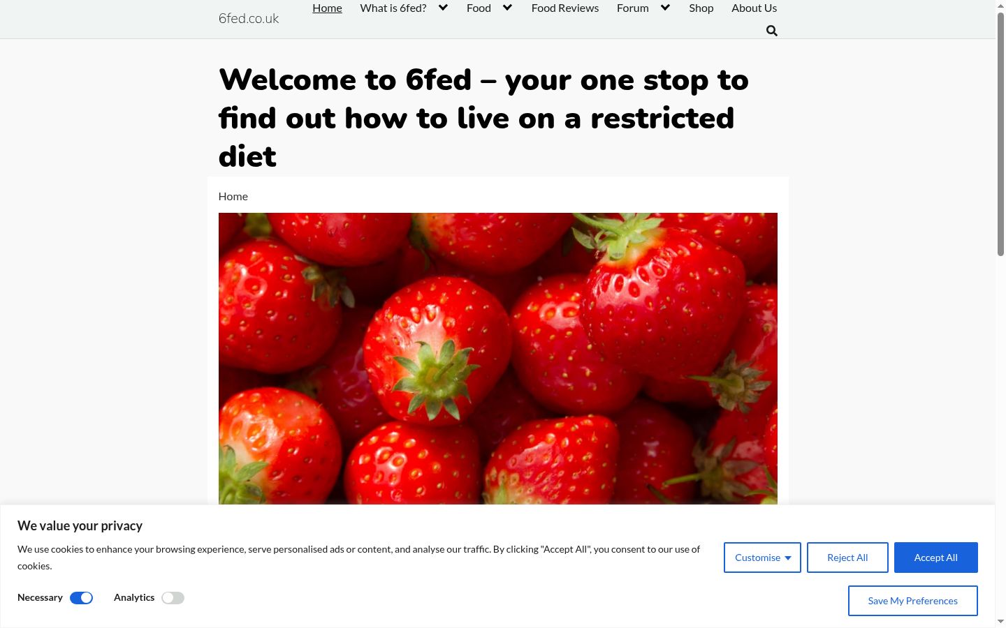 Screenshot of the consent banner shown before any interaction