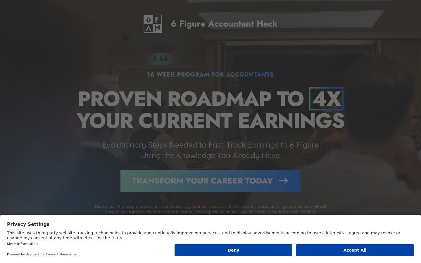 Screenshot of the consent banner shown before any interaction