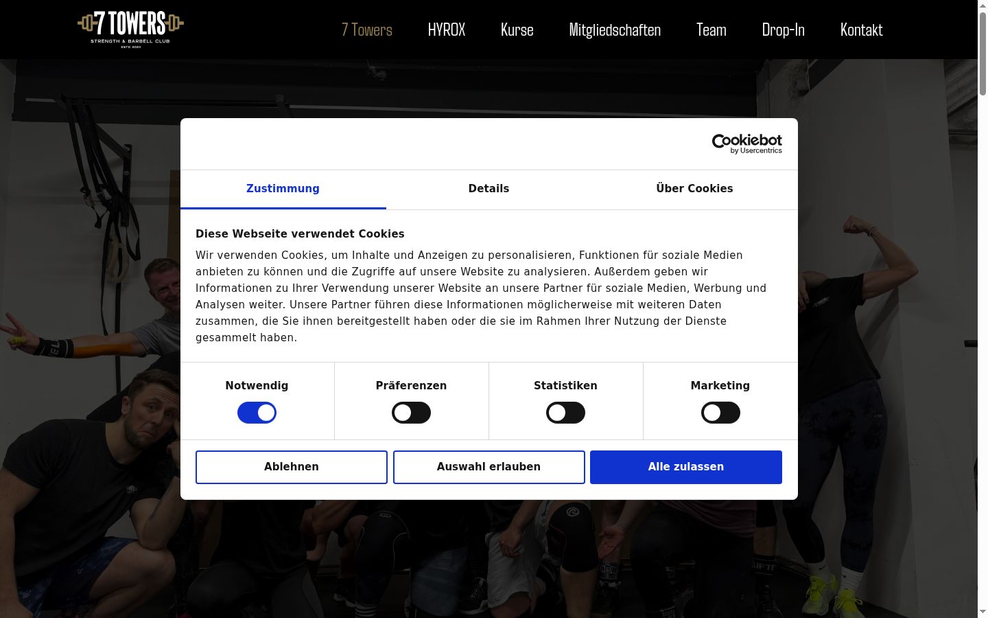 Screenshot of the consent banner shown before any interaction