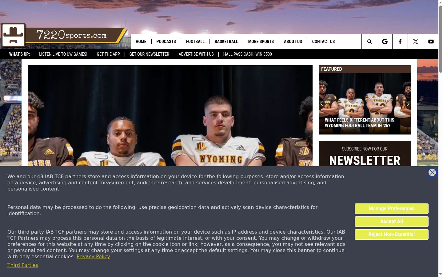 Screenshot of the consent banner shown before any interaction