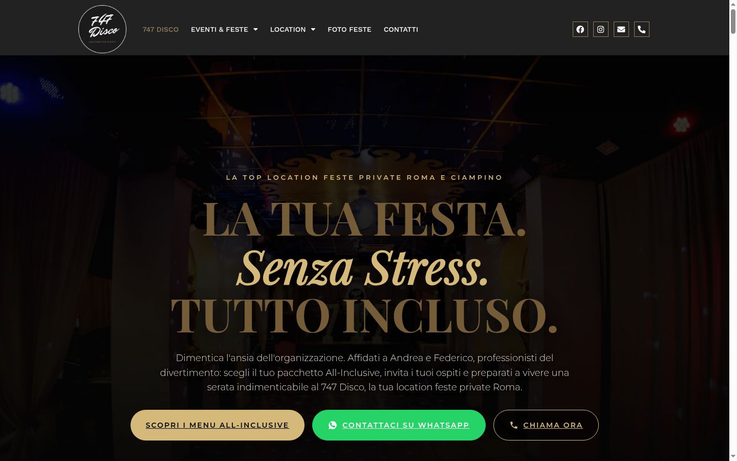 Screenshot del banner di consenso mostrato prima di qualsiasi interazione