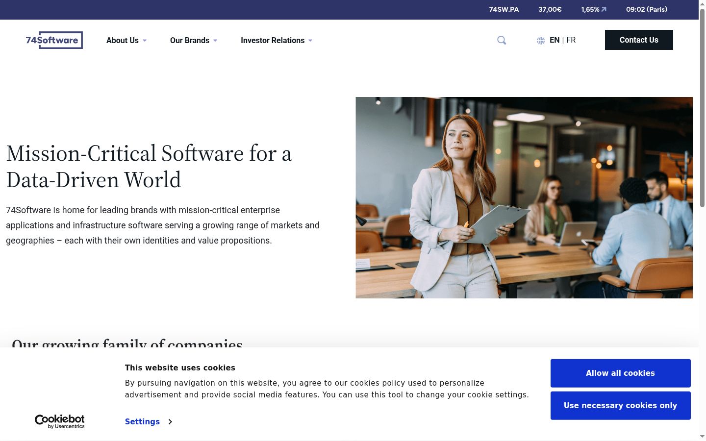 Screenshot of the consent banner shown before any interaction
