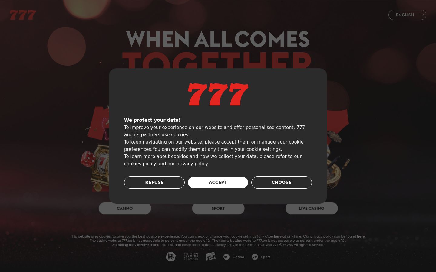 Screenshot of the consent banner shown before any interaction