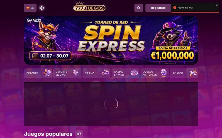 Skærmbillede af 777juegos.co