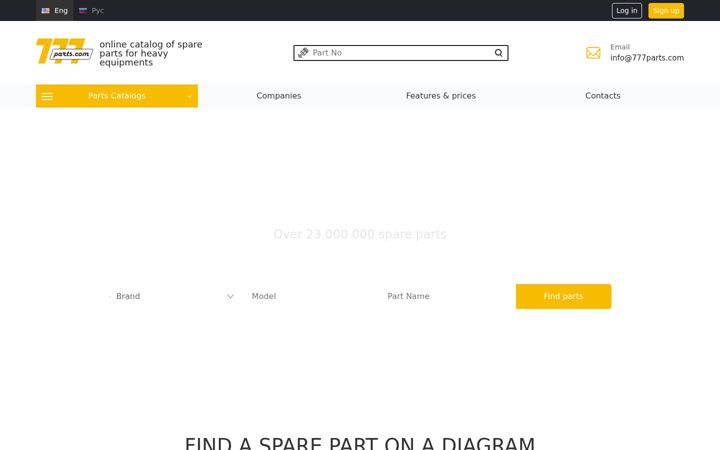 Screenshot of 777parts.com