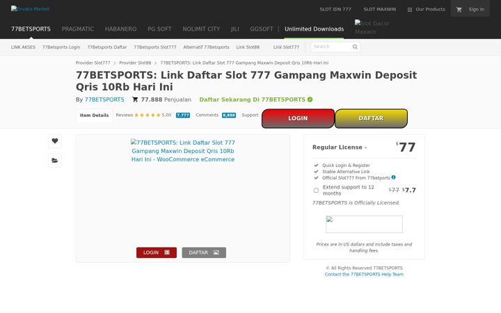 Screenshot of 77betsports.art