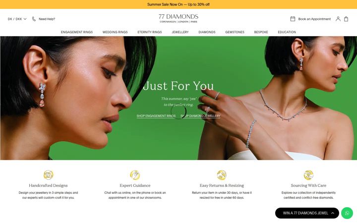 Screenshot of 77diamonds.com