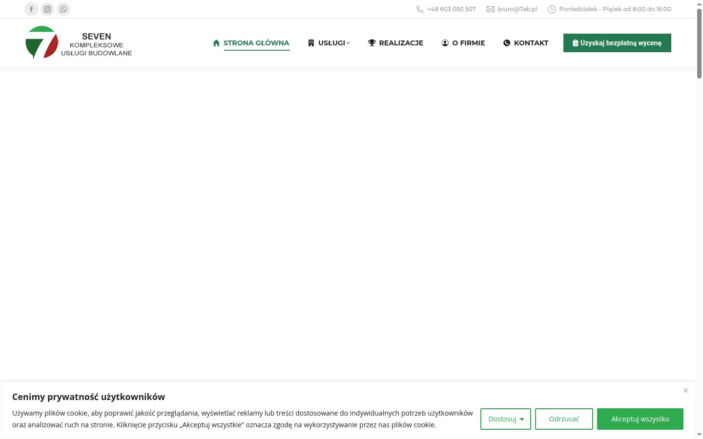 Captura de pantalla del banner de consentimiento mostrado antes de cualquier interacción