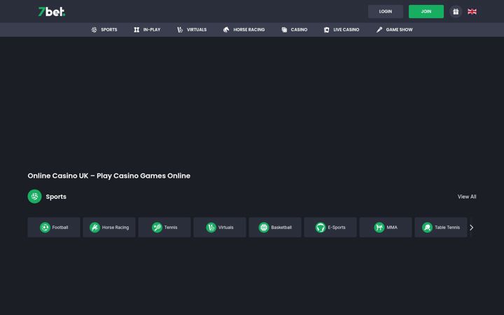 Screenshot of 7bet.co.uk