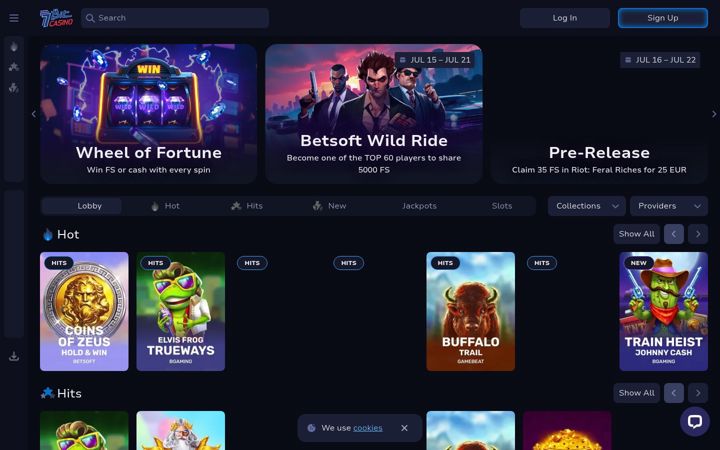 Screenshot of 7bitcasino.com