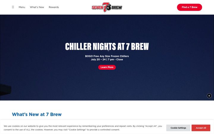Screenshot of 7brew.com