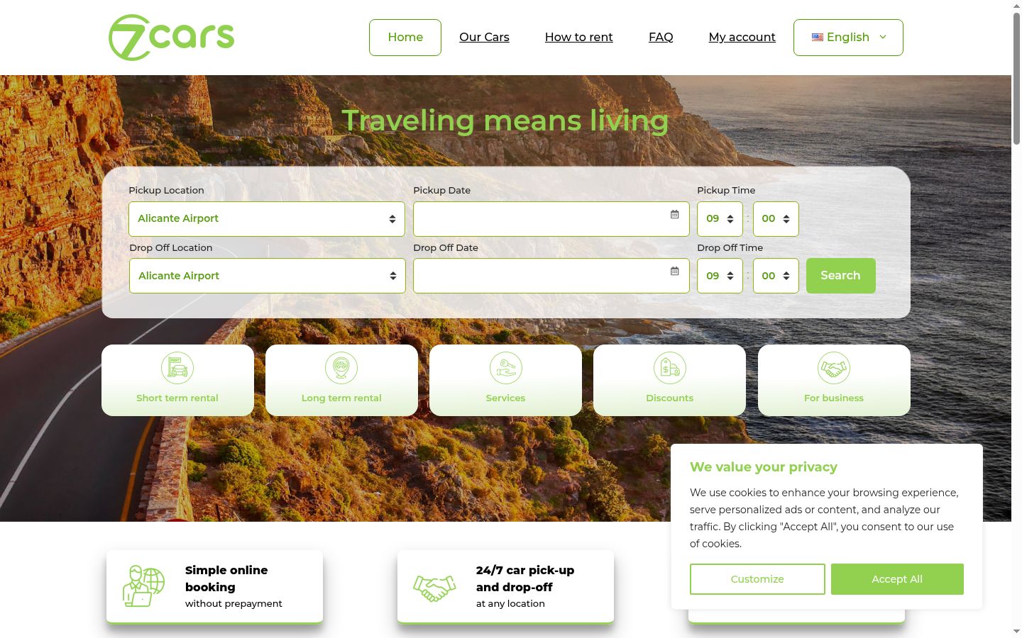 Screenshot of the consent banner shown before any interaction