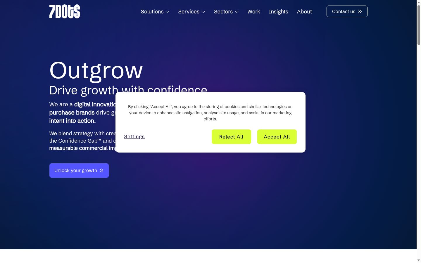 Screenshot of the consent banner shown before any interaction