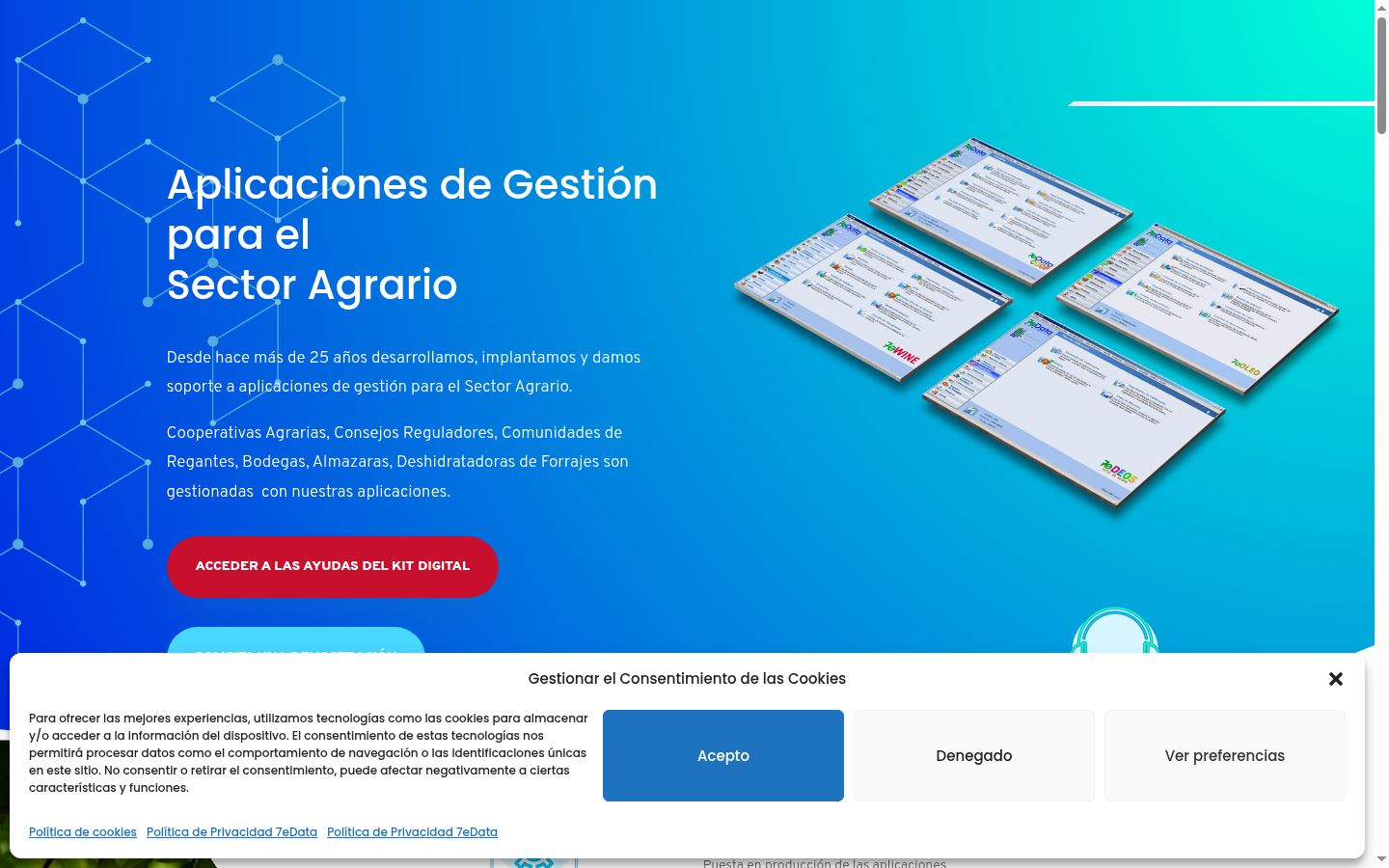 Screenshot of the consent banner shown before any interaction