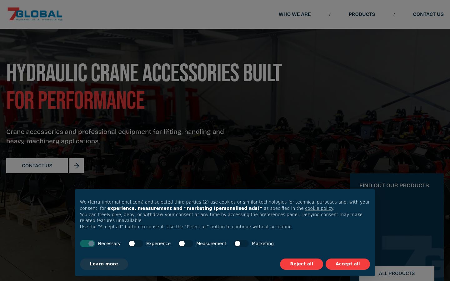 Screenshot del banner di consenso mostrato prima di qualsiasi interazione