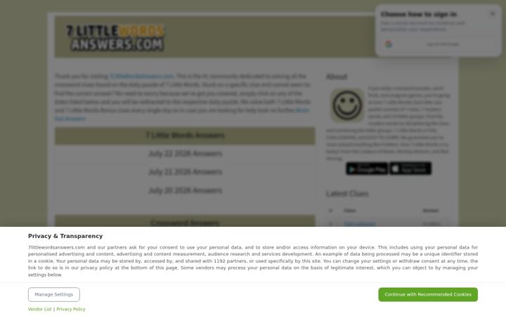 Screenshot of 7littlewordsanswers.com