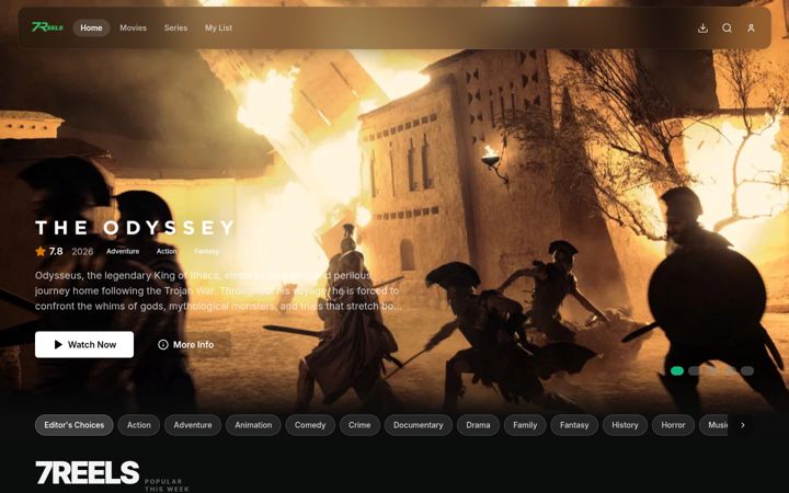 Screenshot of 7reels.cc