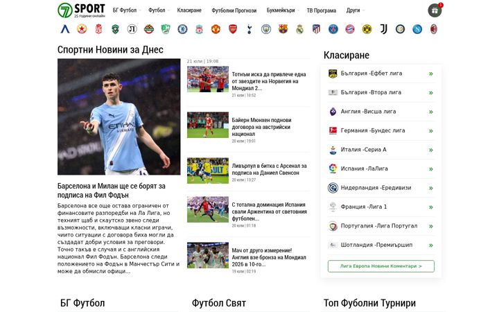 Kuvakaappaus sivustosta 7sport.net