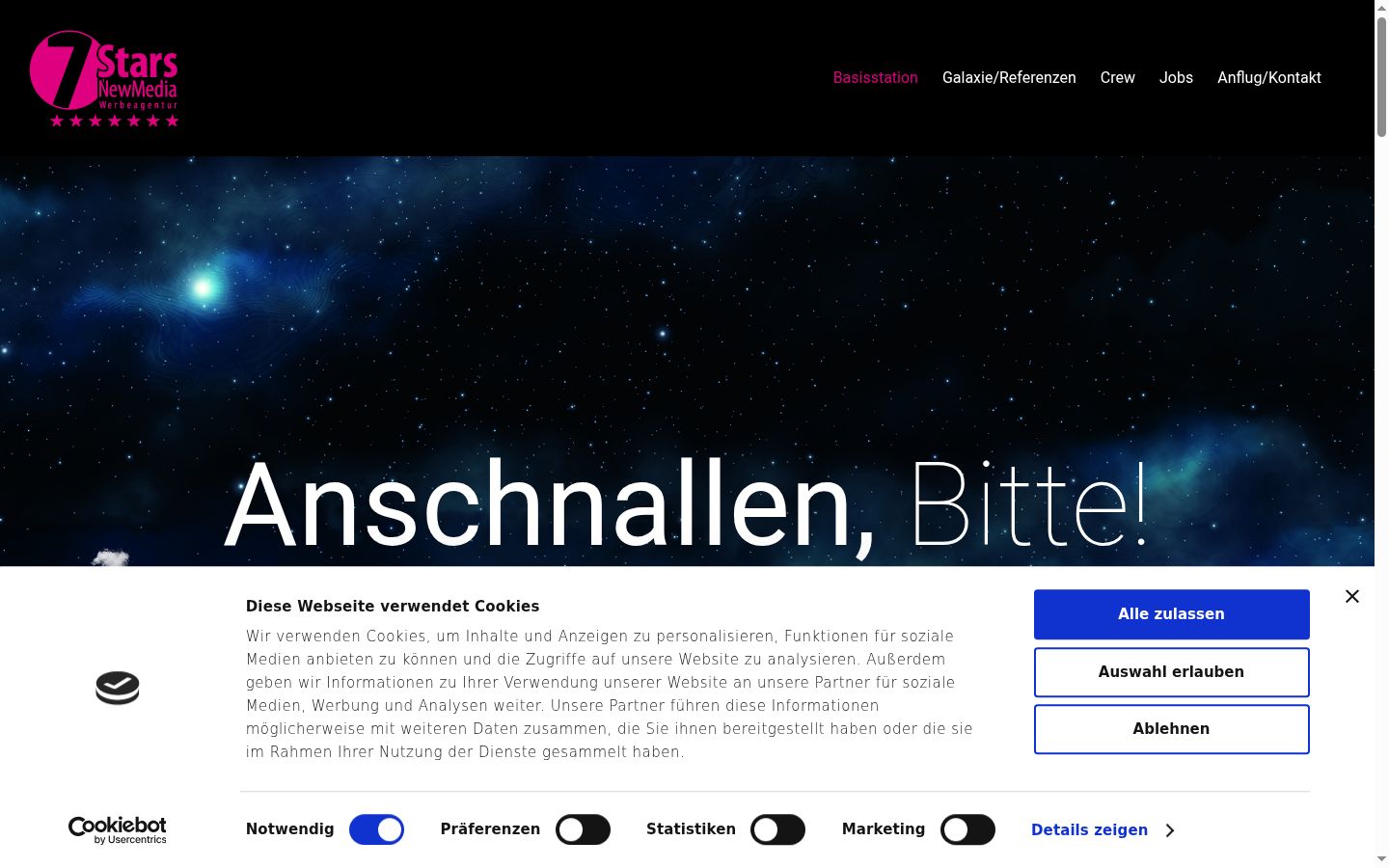 Screenshot del banner di consenso mostrato prima di qualsiasi interazione