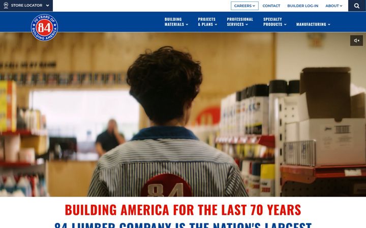 Screenshot of 84lumber.com