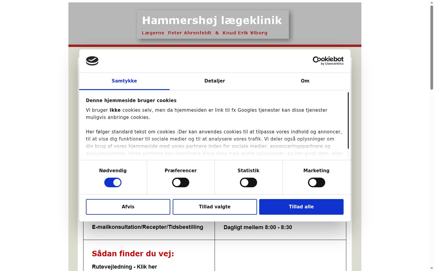 Screenshot of the consent banner shown before any interaction