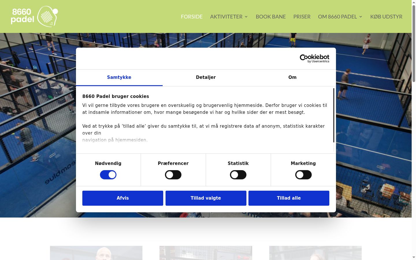 Screenshot del banner di consenso mostrato prima di qualsiasi interazione
