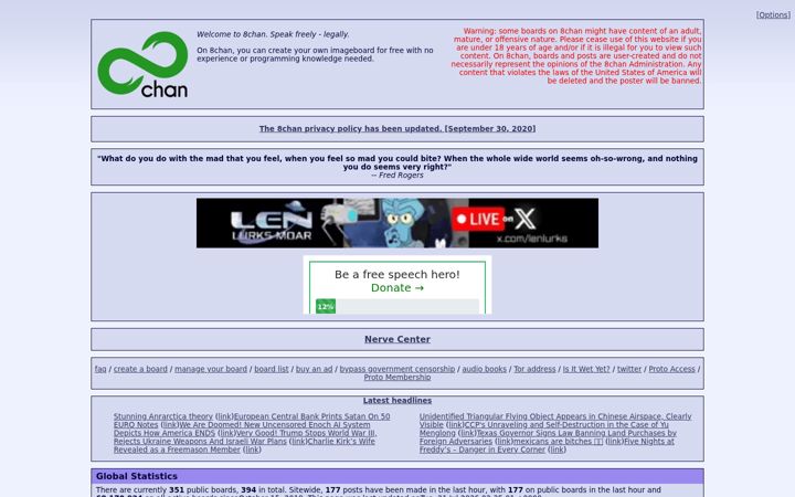 Screenshot of 8ch.net