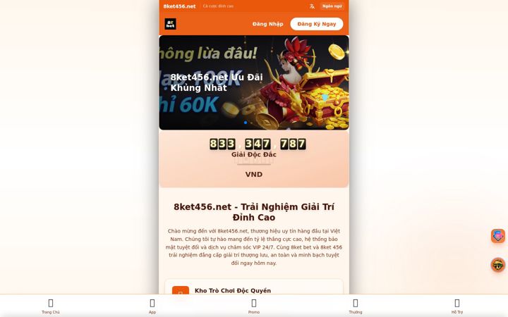 Screenshot of 8ket456.net