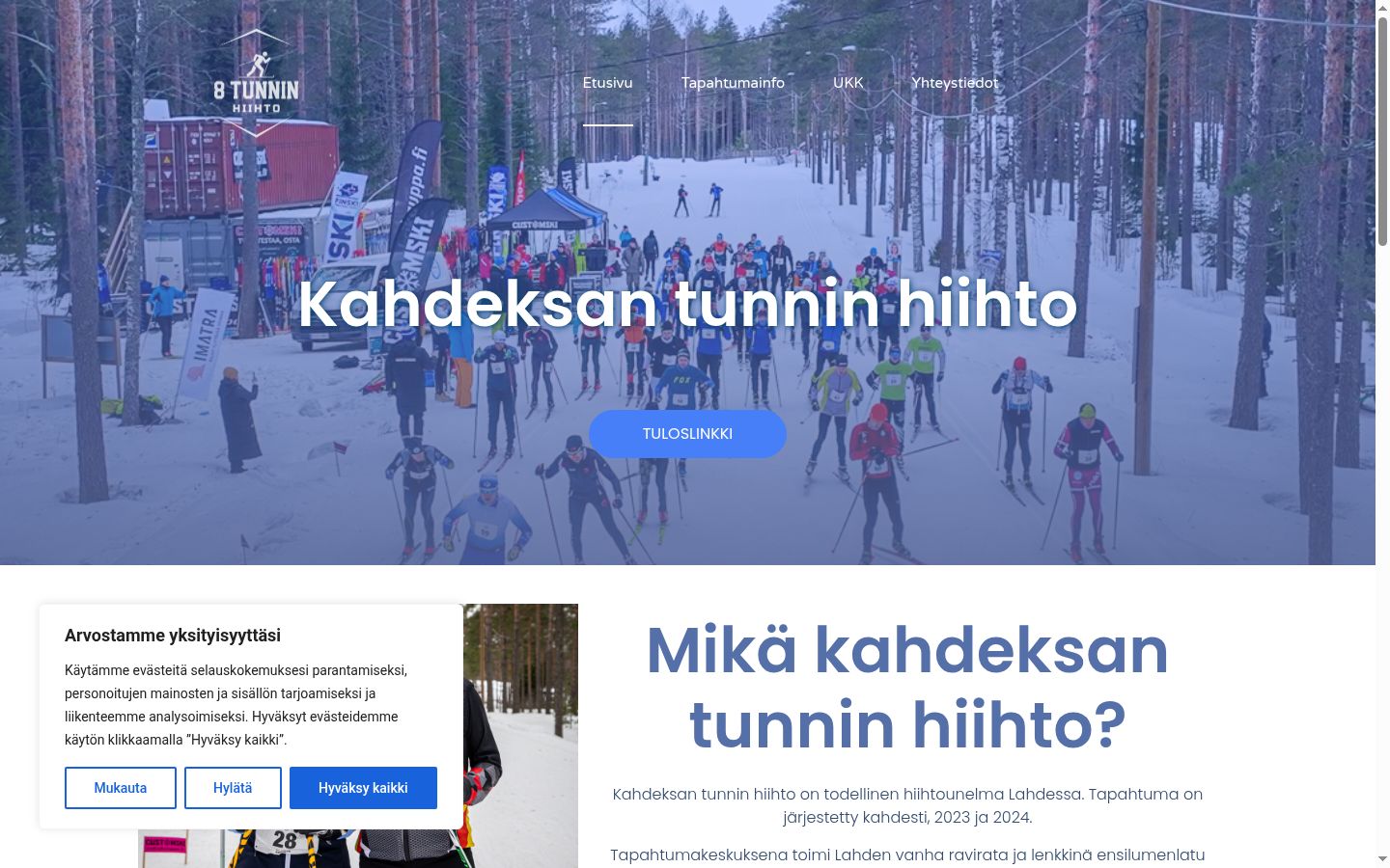 Snimka zaslona bannera za privolu prikazanog prije bilo kakve interakcije