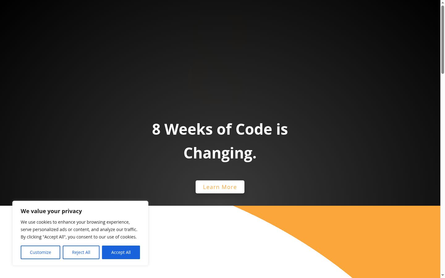 Screenshot del banner di consenso mostrato prima di qualsiasi interazione