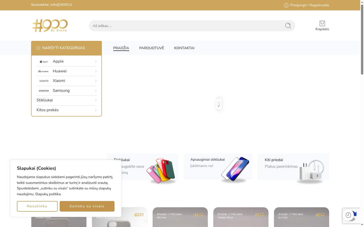 Screenshot del banner di consenso mostrato prima di qualsiasi interazione