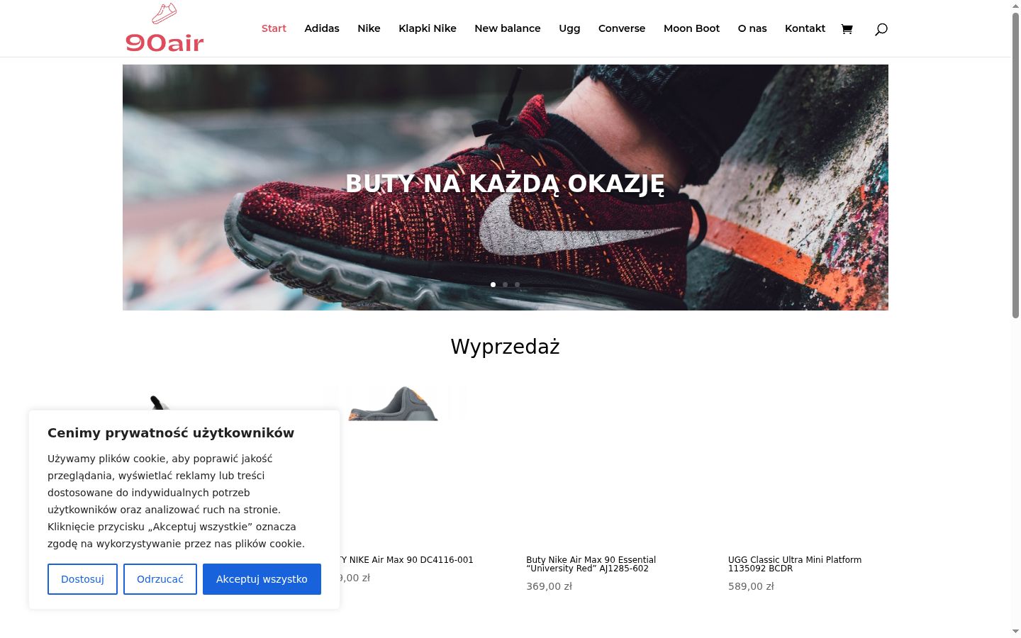 Képernyőkép a bármilyen interakció előtt megjelenő hozzájárulási bannerről