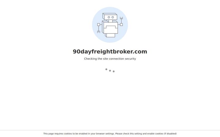 Snímek obrazovky 90dayfreightbroker.com