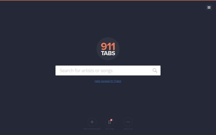 Screenshot of 911tabs.com