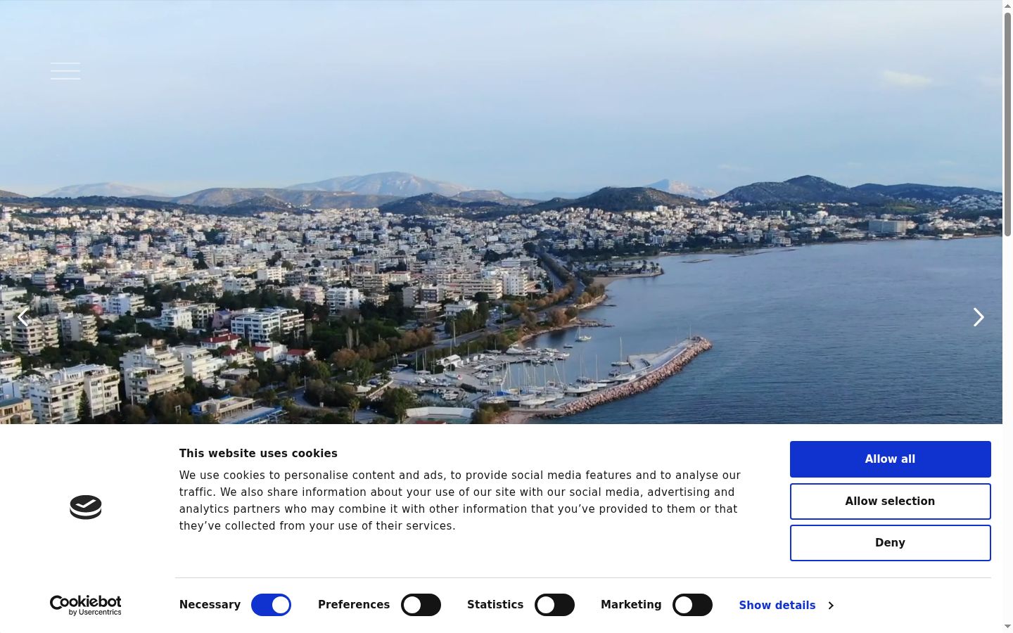 Captura de pantalla del banner de consentimiento mostrado antes de cualquier interacción