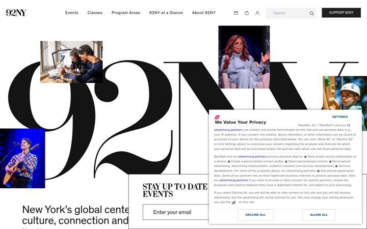Screenshot of 92y.org