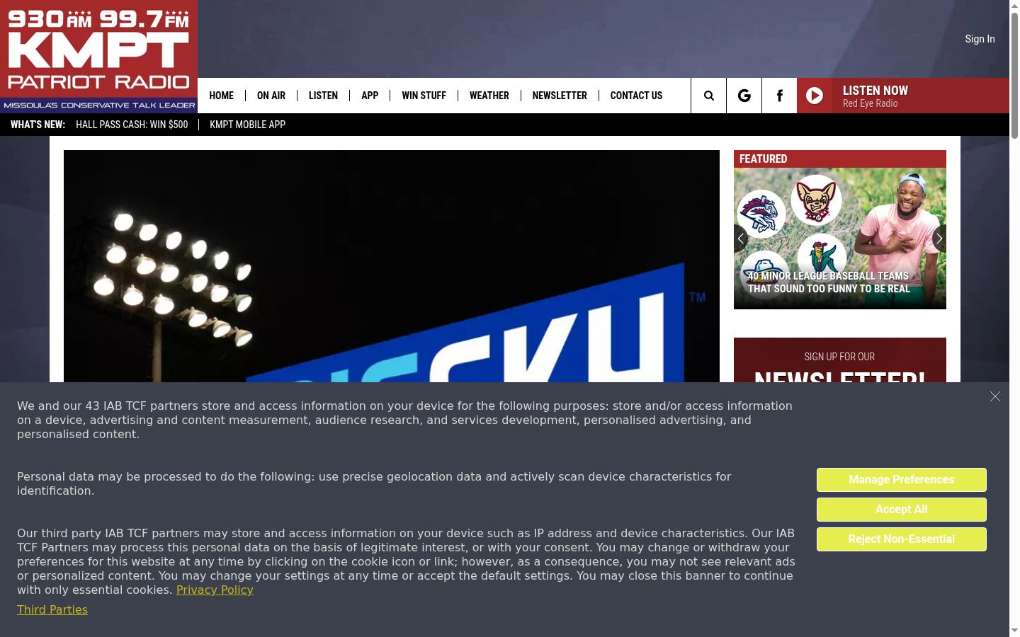 Screenshot des Einwilligungsbanners vor jeglicher Interaktion
