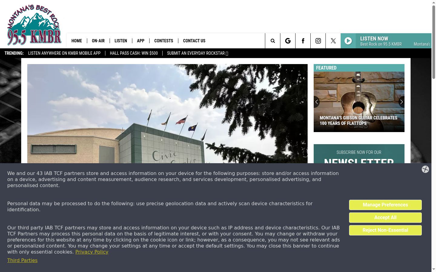 Screenshot of the consent banner shown before any interaction