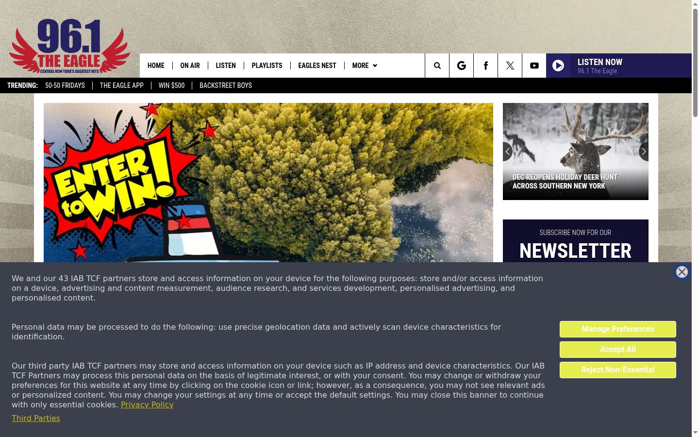 Screenshot of the consent banner shown before any interaction