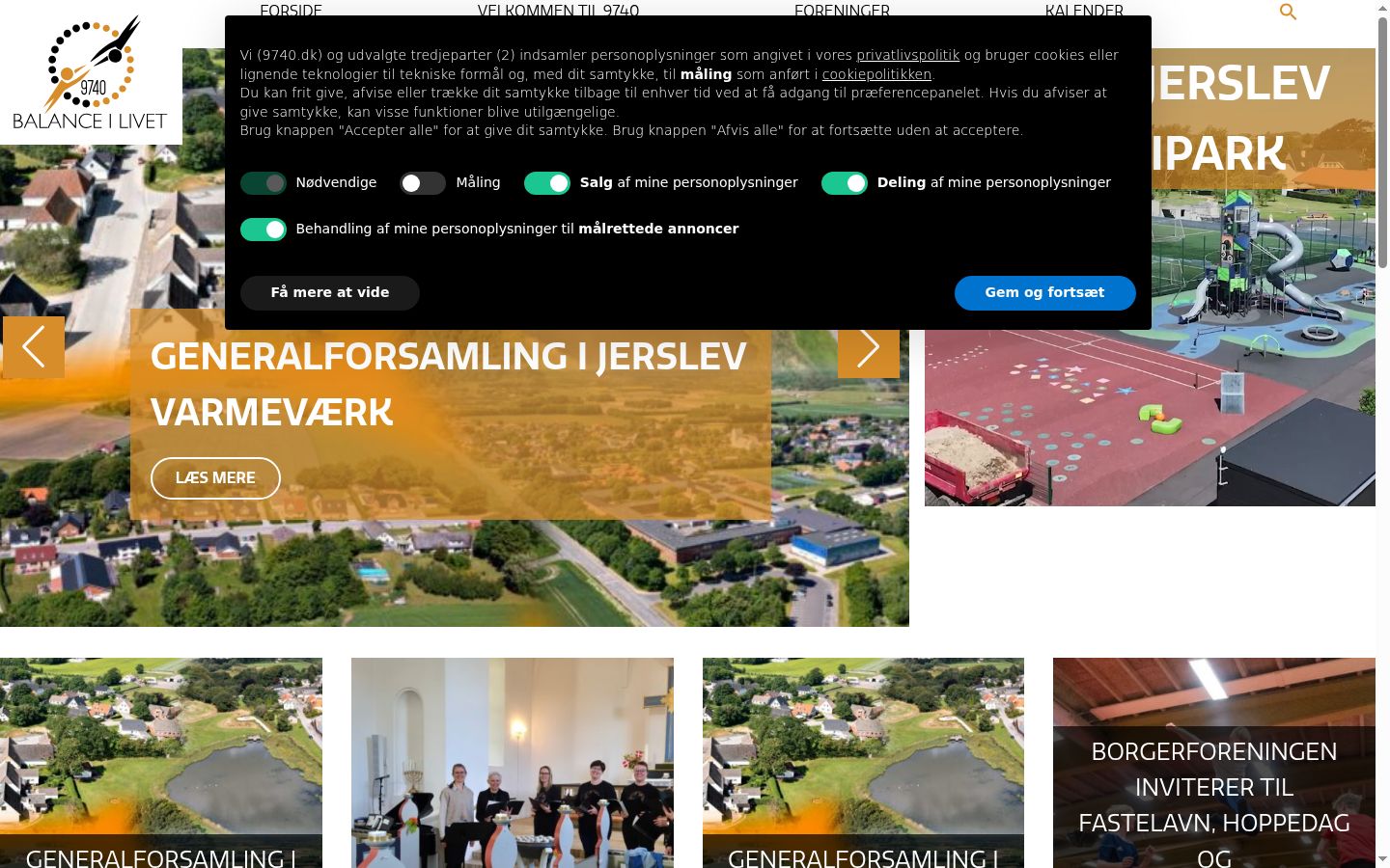 Skjermbilde av samtykkebanneret slik det vises før noen interaksjon
