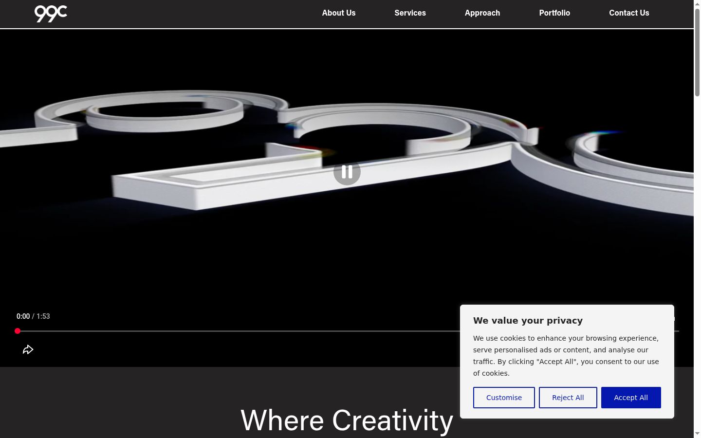 Screenshot of the consent banner shown before any interaction